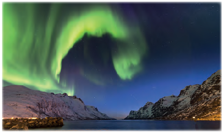 Görsel 1.36 Kutup ışıkları termosfer katmanında oluşur (Tromso-Norveç).