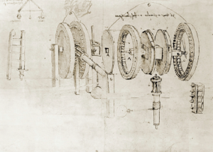Leonardo da Vinci’nin notlarından alınan bir makine tasarımı