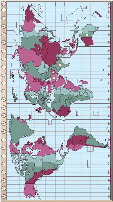 Harita 1.1 Uluslararası saat dilimleri