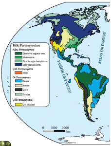 Harita 1.19 Dünyada bitki formasyonları (Strahler A., 2011 Atalay İ., 2015)