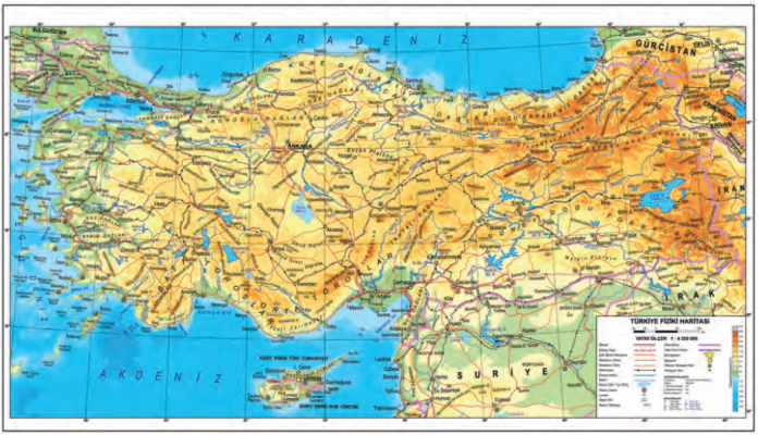 Turkiye Fiziki Harita