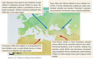 Harita 1.32 Türkiye’yi etkileyen hava kütleleri