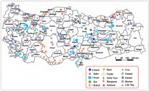 Harita 1.6: Türkiye’de başlıca madenlerin dağılışı