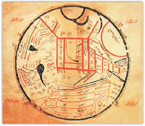 Harita 1.7: Kaşgarlı Mahmud’un hazırladığı dünya haritası