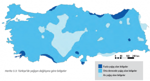 Harita 3.3 Türkiye’de yağışın dağılışına göre bölgeler