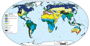 Harita 1.1 Biyomların yeryüzüne dağılışı (Strahler A., 2011 ve Atalay İ., 2013)