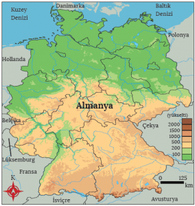 Harita 3.8 Almanya’nın yeryüzü şekilleri