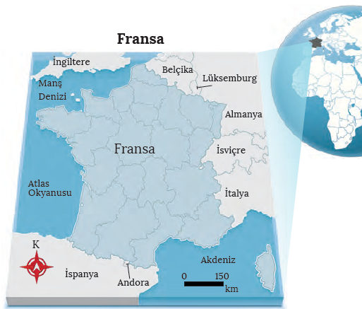Harita 3.9 Fransa’nın Dünya üzerindeki konumu